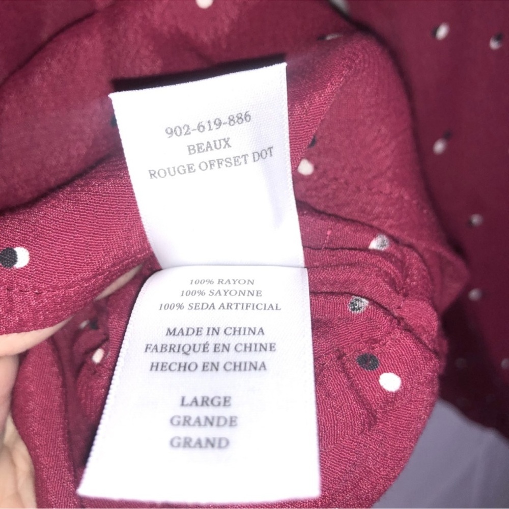 Rails Beaux Offset Dot Button Front Ruffle Nwt - image 5